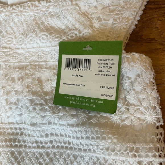 Kate Spade New York Drop Waist Sleeveless Lace Dress Toddler 12mo NWT - Picture 4 of 5